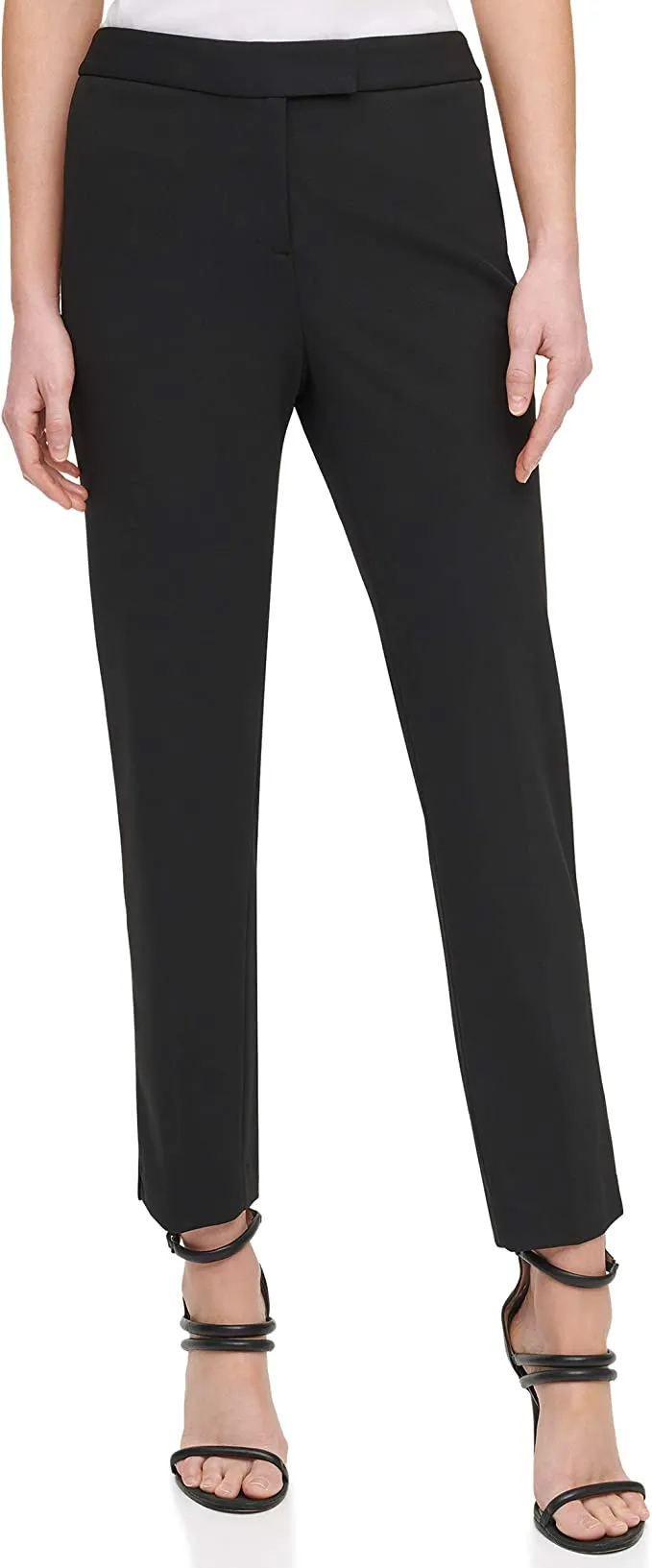 DKNY SPORTSWEAR Women's Missy Foundation Slim Pant, Black, 12
