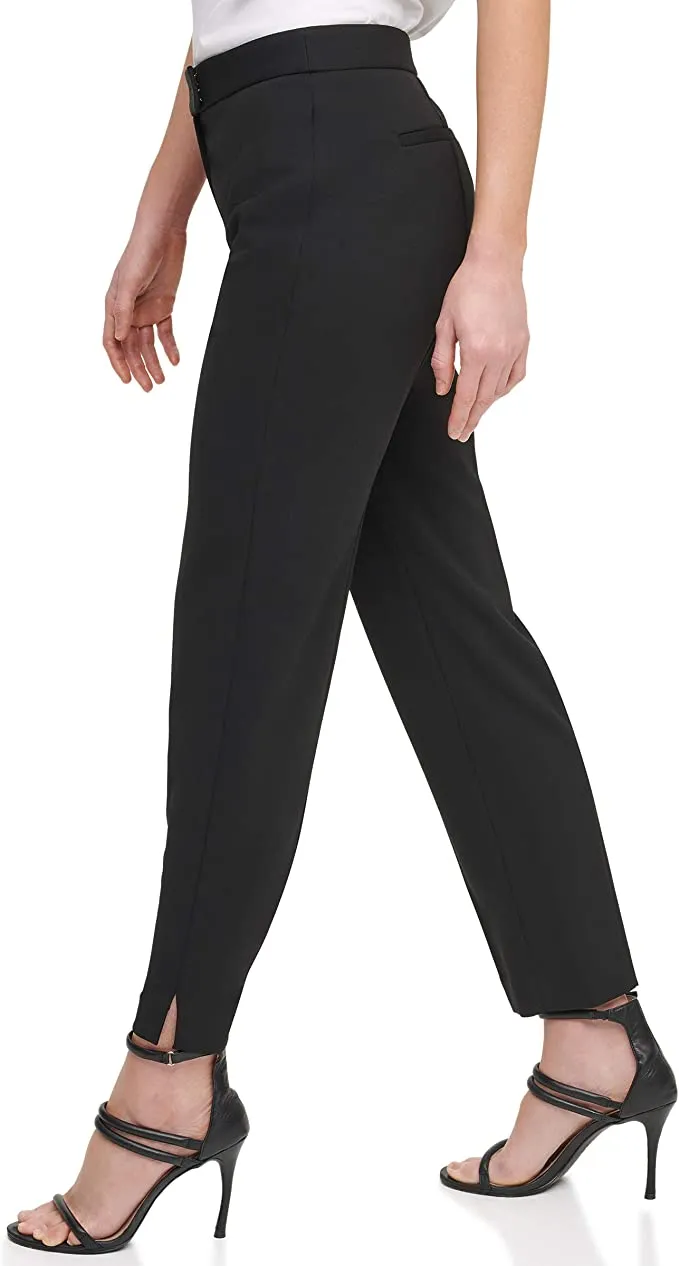 DKNY SPORTSWEAR Women's Missy Foundation Slim Pant, Black, 12