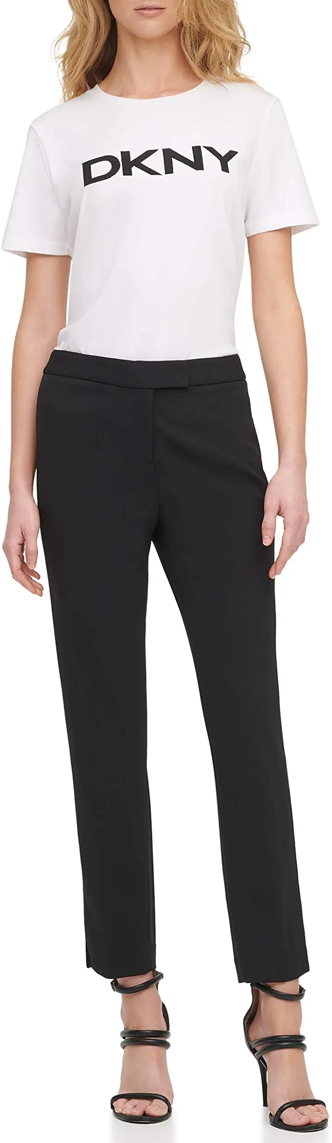 DKNY SPORTSWEAR Women's Missy Foundation Slim Pant, Black, 12