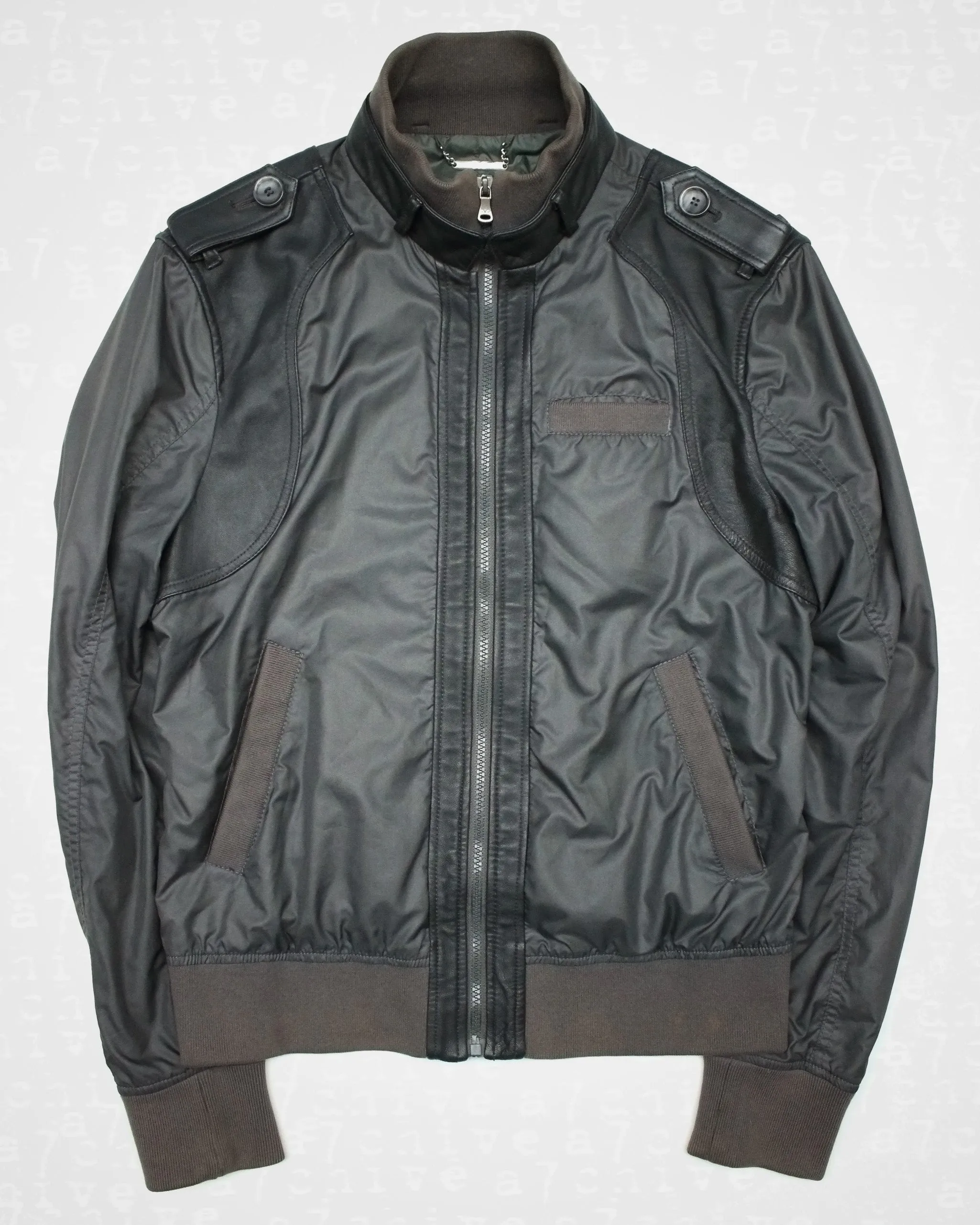 Dolce & Gabbana Leather Panelled Military Jacket