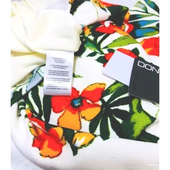 Donna Ricco Womens White Pink Tropical Floral Print Sleeveless Dress Sz 8 NWT