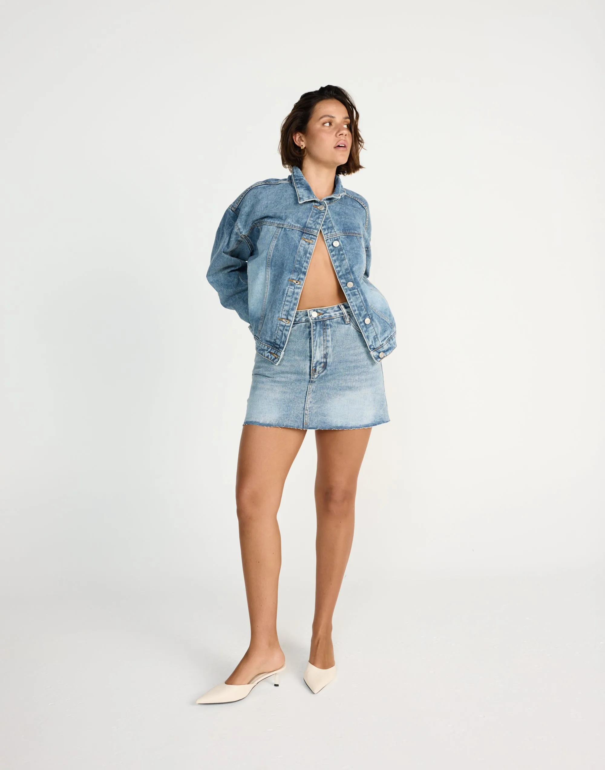 Dorian Denim Skort (Mid Faded)