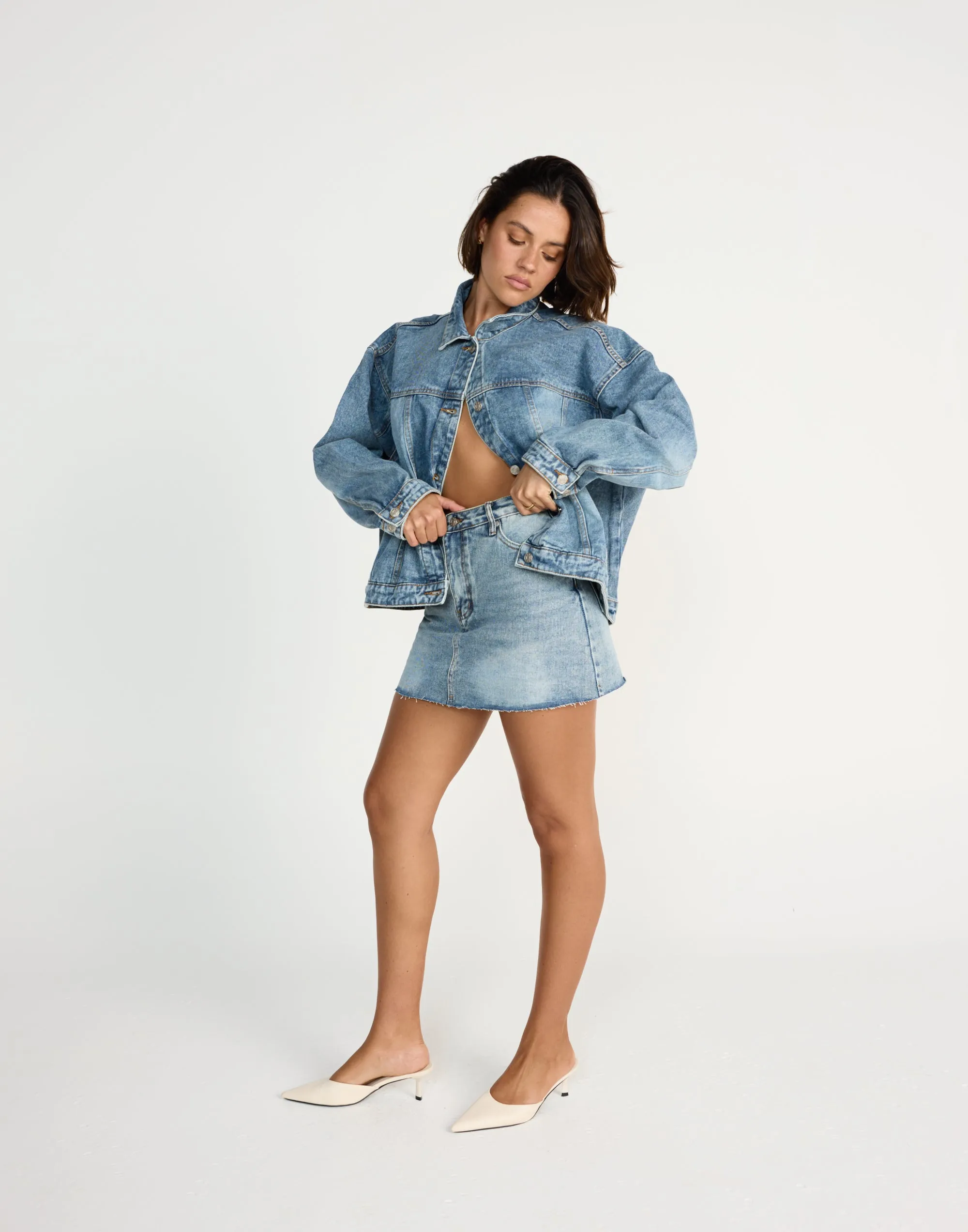 Dorian Denim Skort (Mid Faded)