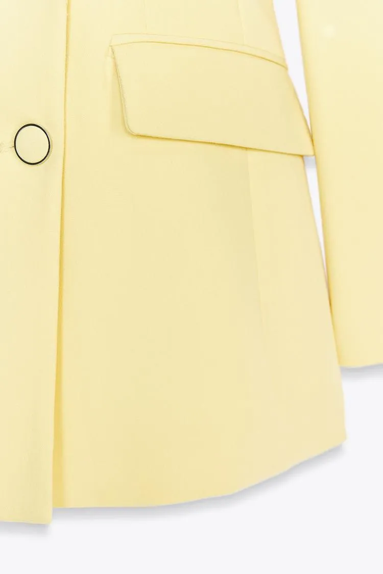 Double-Breasted Blazer with Elbow Patches