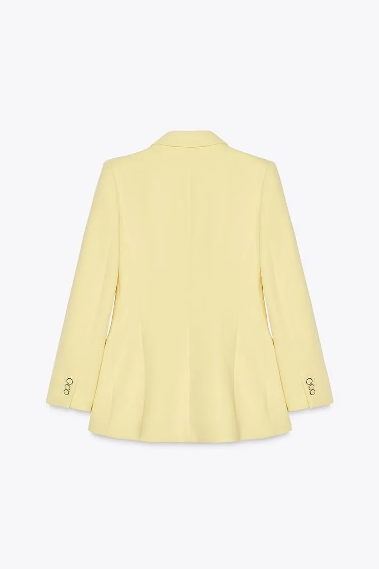Double-Breasted Blazer with Elbow Patches