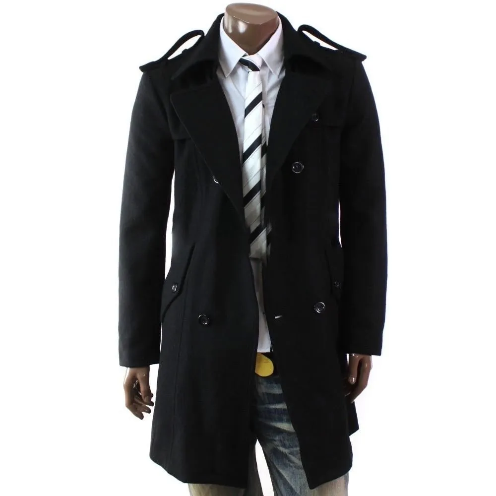 DOUBLE-BREASTED WOOL OVERCOAT