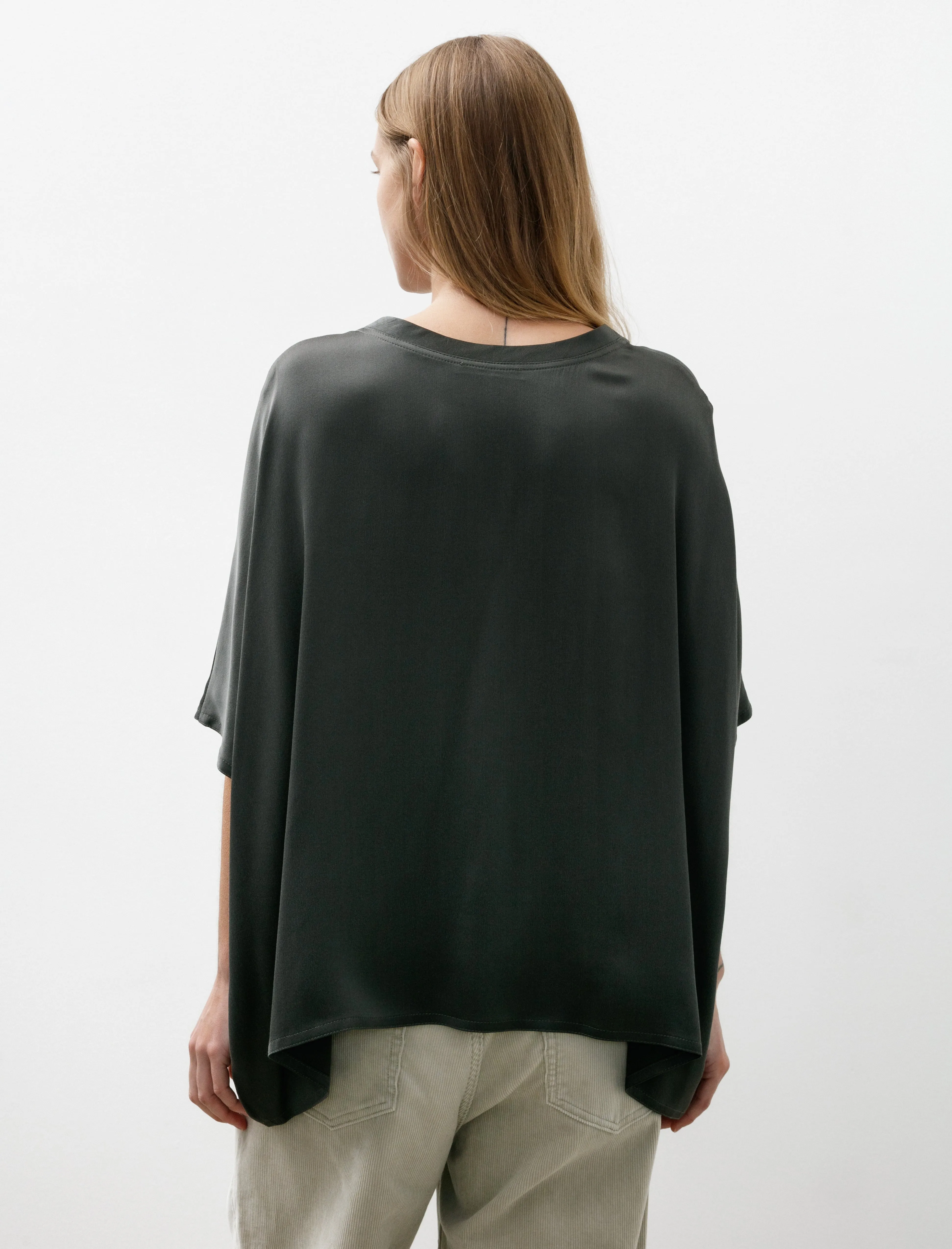 Easy T-Shirt Crepe Satin Silk Stone