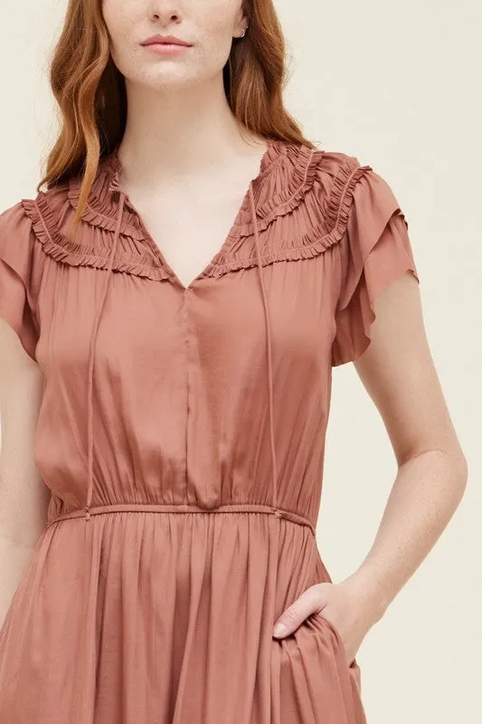 Edinburgh Ruffled Midi Dress