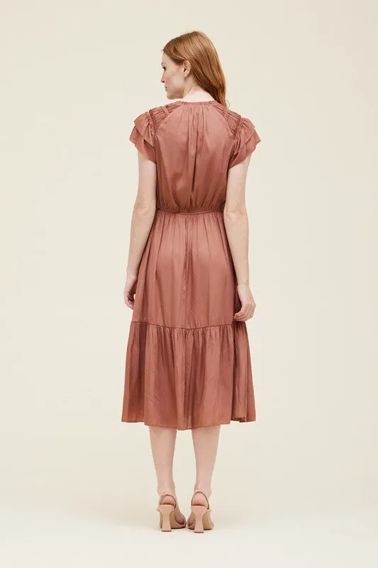 Edinburgh Ruffled Midi Dress