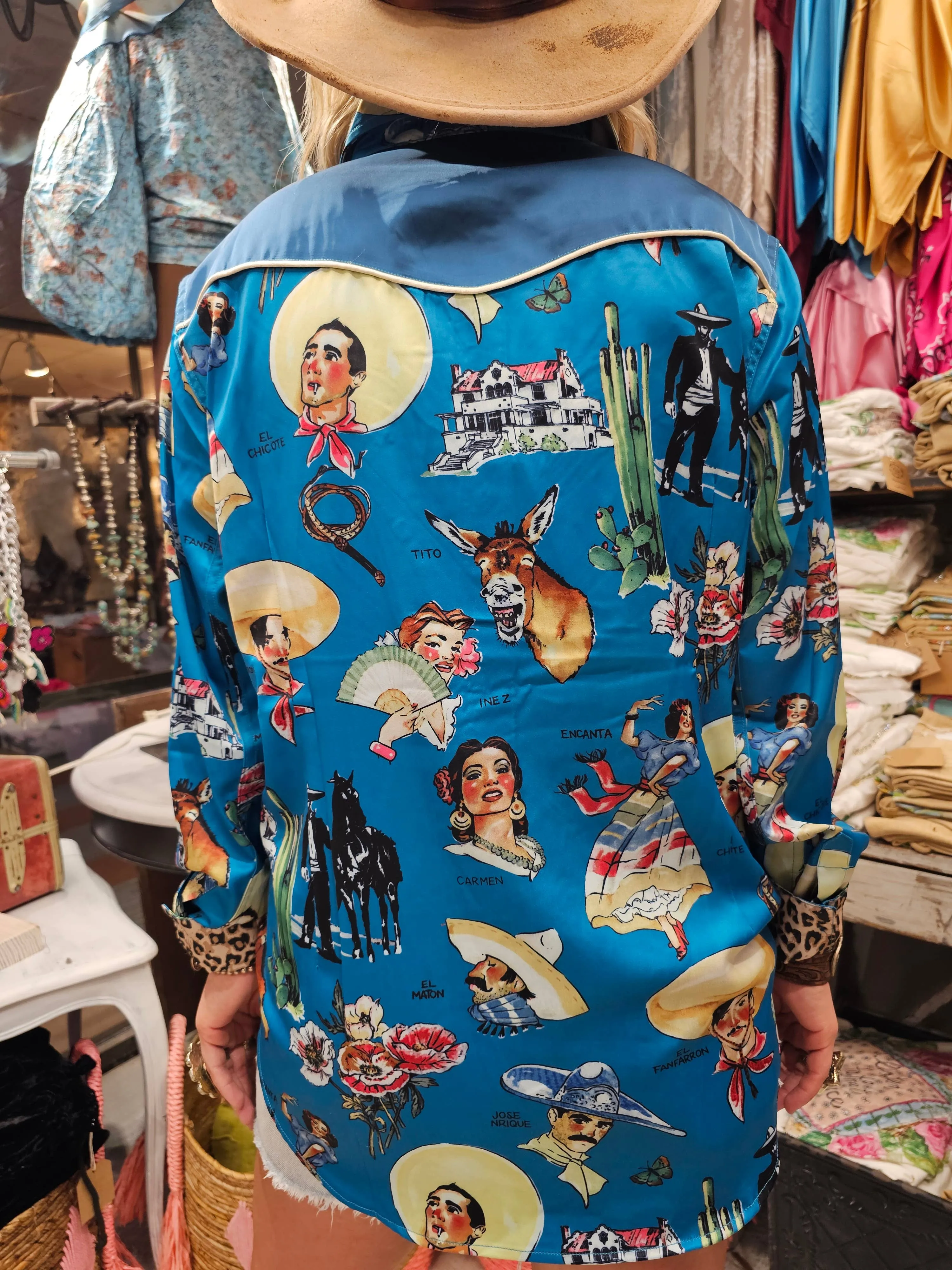 El Chicote Satin Shirt: Sm