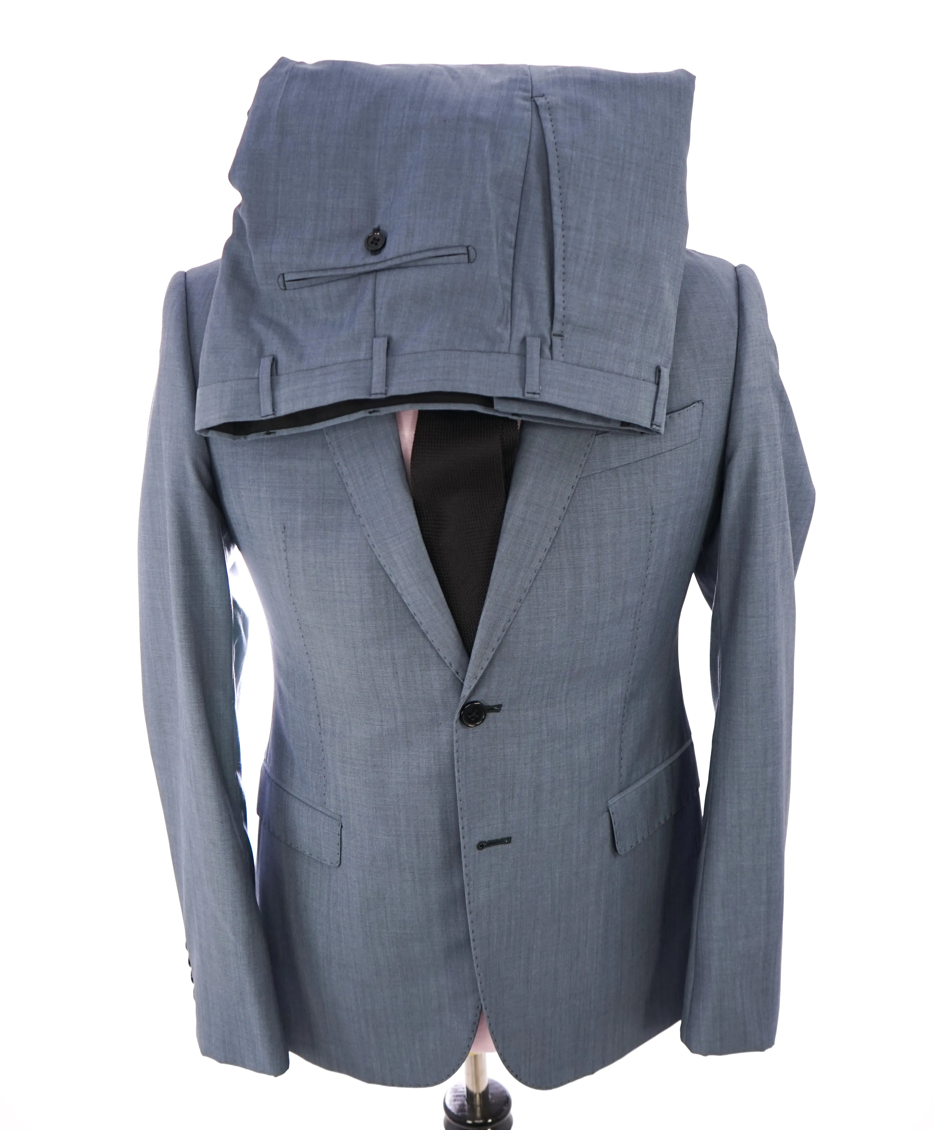 EMPORIO ARMANI - "M LINE" Drop 8 Baby Blue Suit W Pick Stitching - 38R