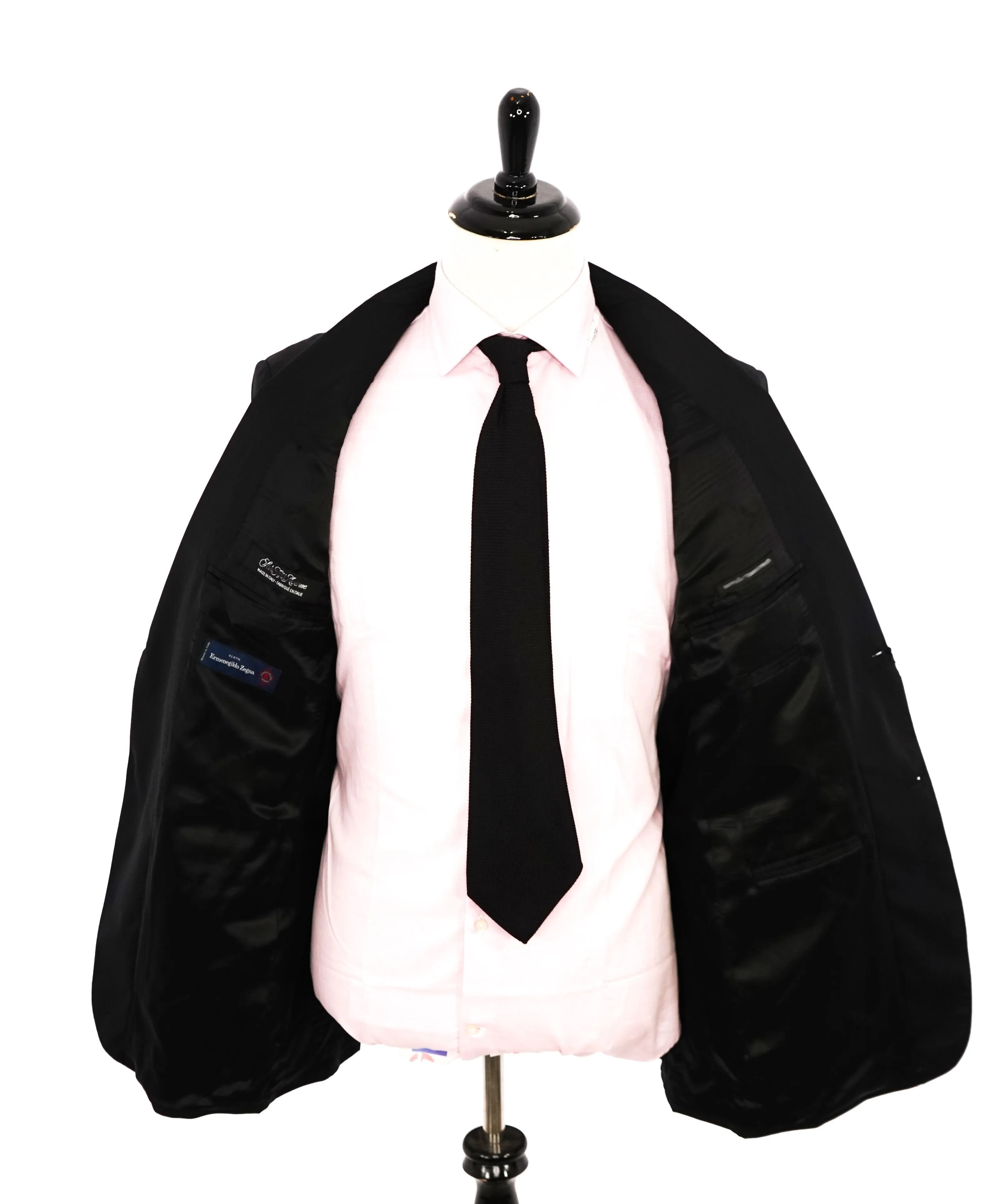 ERMENEGILDO ZEGNA - By SAKS FIFTH AVENUE SILK BLEND "Classic" Black Suit - 38R