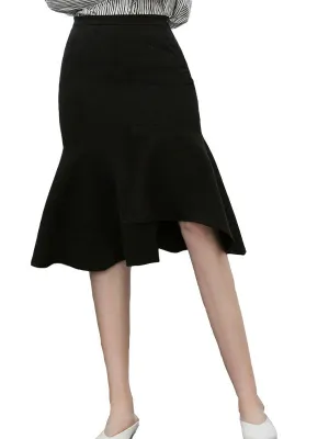 Fishtail Skirt Autumn and Winter Women's High Waist Thick Irregular Hong Kong-style Knitted Skirt