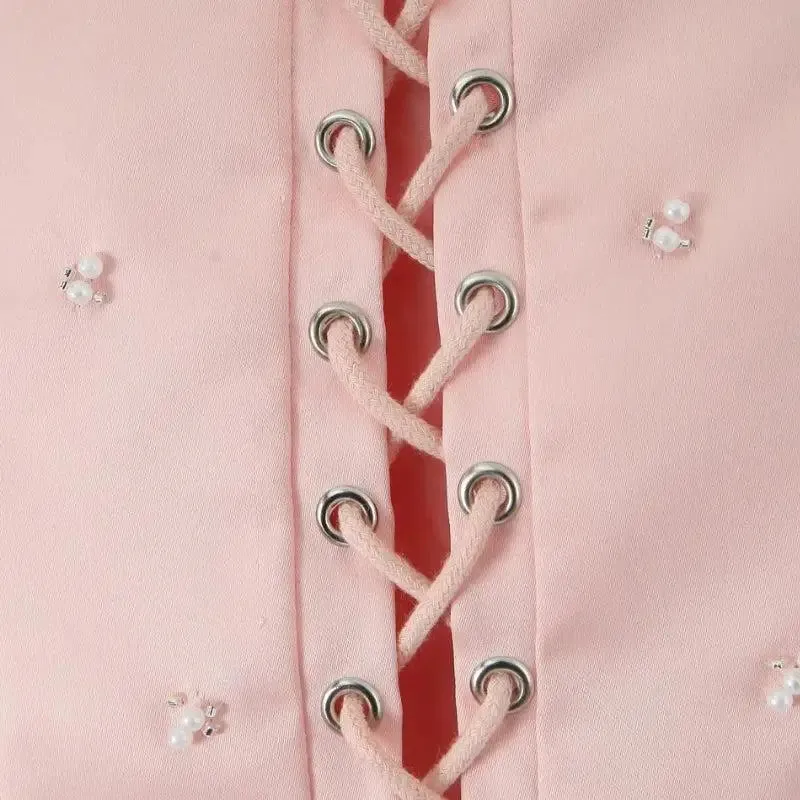 Floral Beaded Jacket for a Soft Girl Y2K Aesthetic