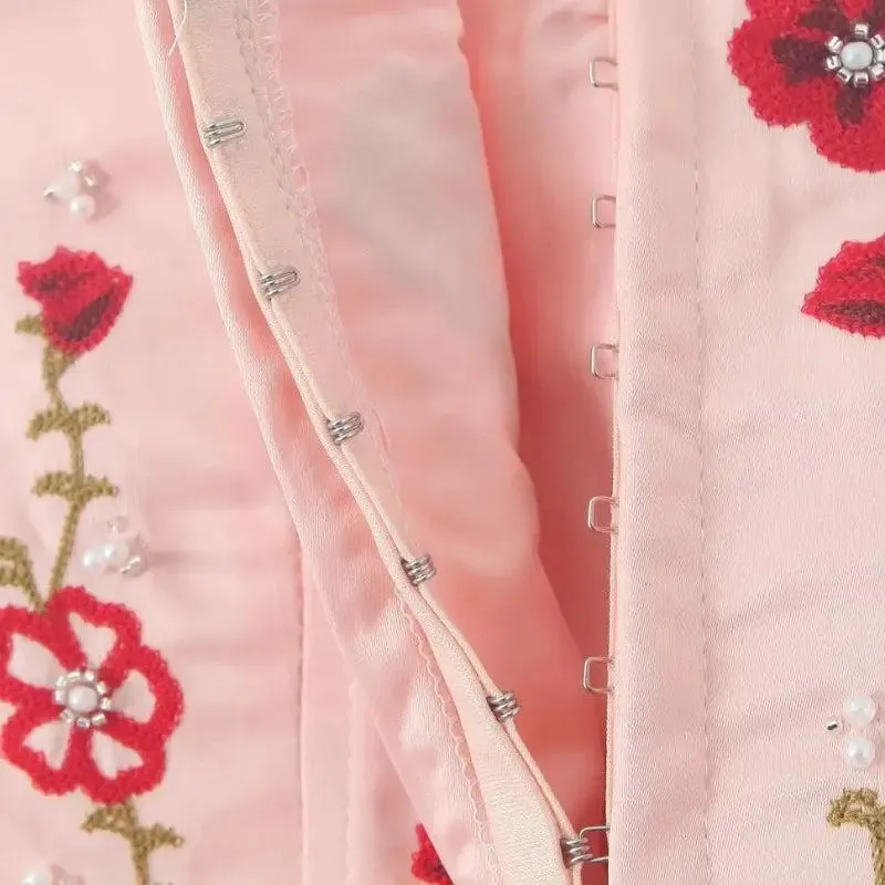 Floral Beaded Jacket for a Soft Girl Y2K Aesthetic