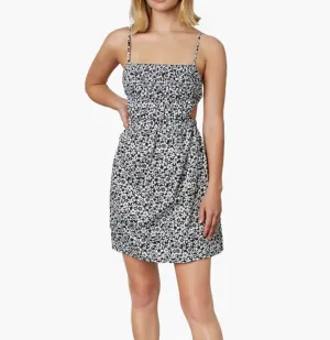 Floral Open Back Smocked Mini Dress