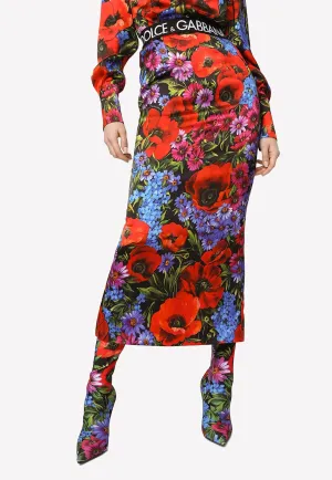 Floral Print Midi Skirt