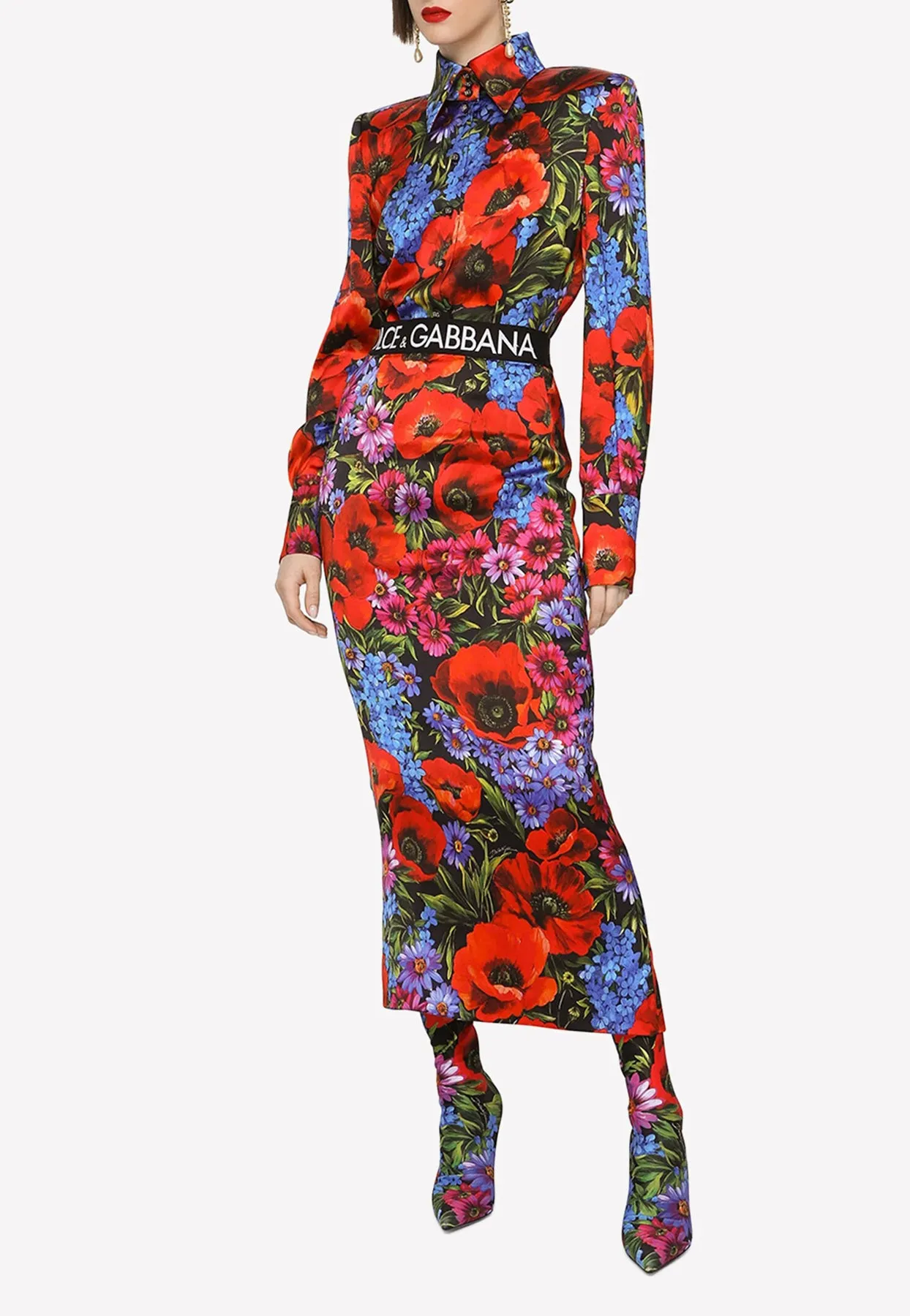 Floral Print Midi Skirt