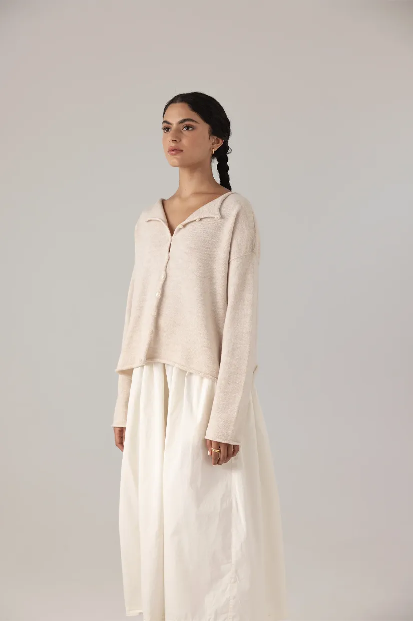 Francie The Doll's Reversible Cardigan - Ivory