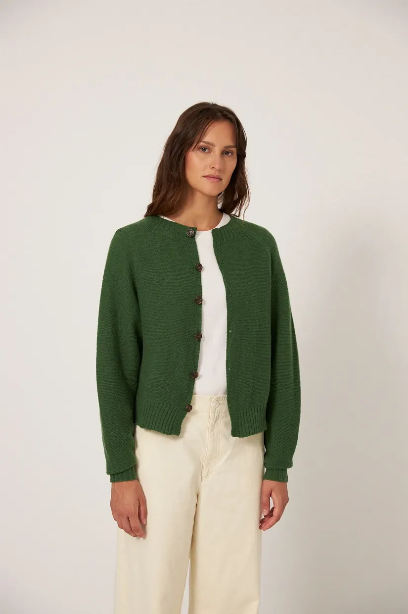 Francie The Loft Garter Cardigan - Herb