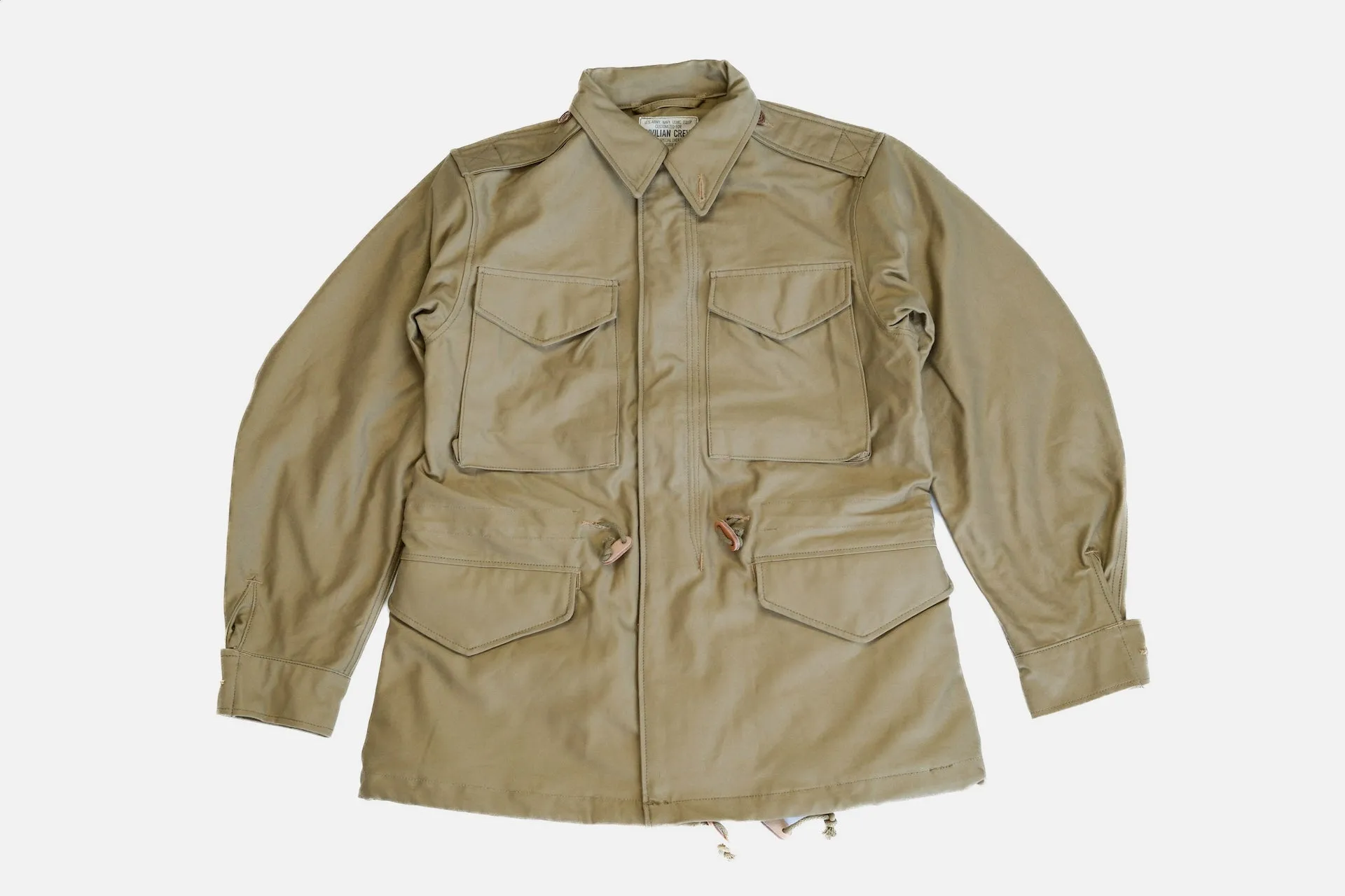 Freewheelers "M-1951" Military Back Satin Field Jacket (Dark Tan)