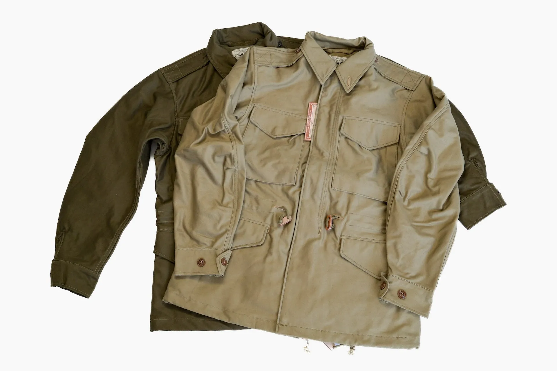 Freewheelers "M-1951" Military Back Satin Field Jacket (Dark Tan)