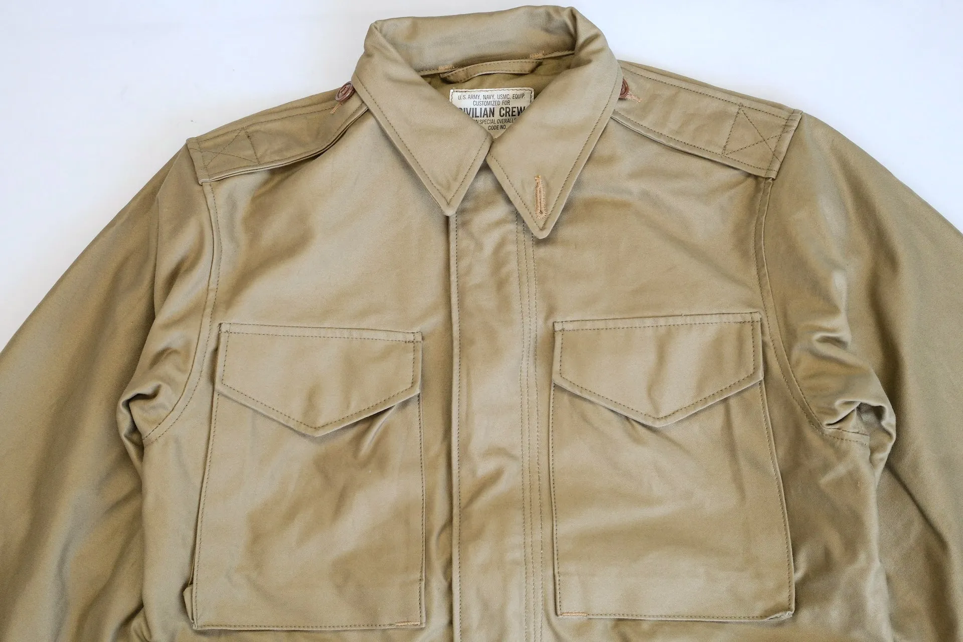 Freewheelers "M-1951" Military Back Satin Field Jacket (Dark Tan)