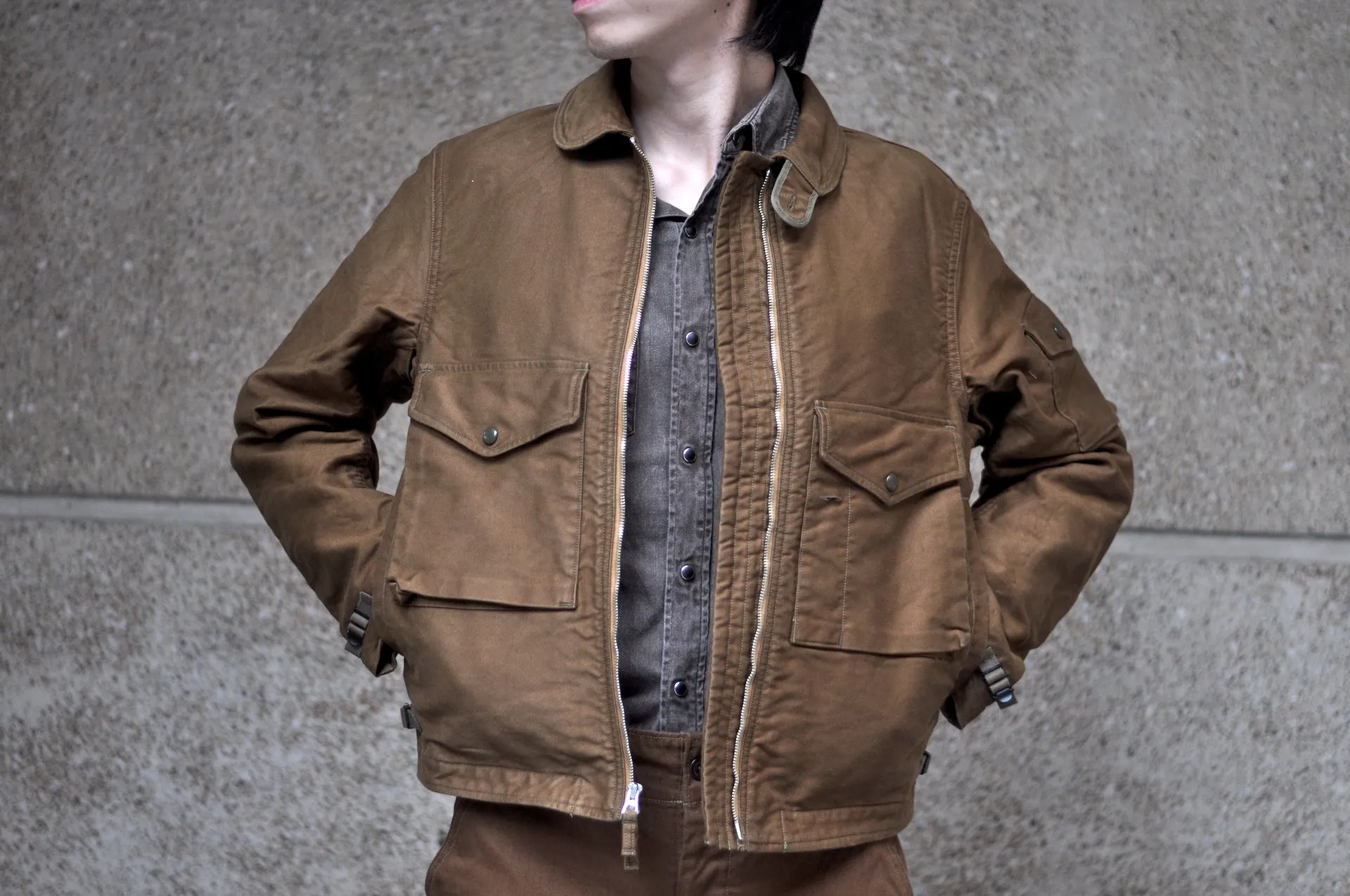Freewheelers "S-8 Aviators" Summer Flying Jacket (Sepia Brown)