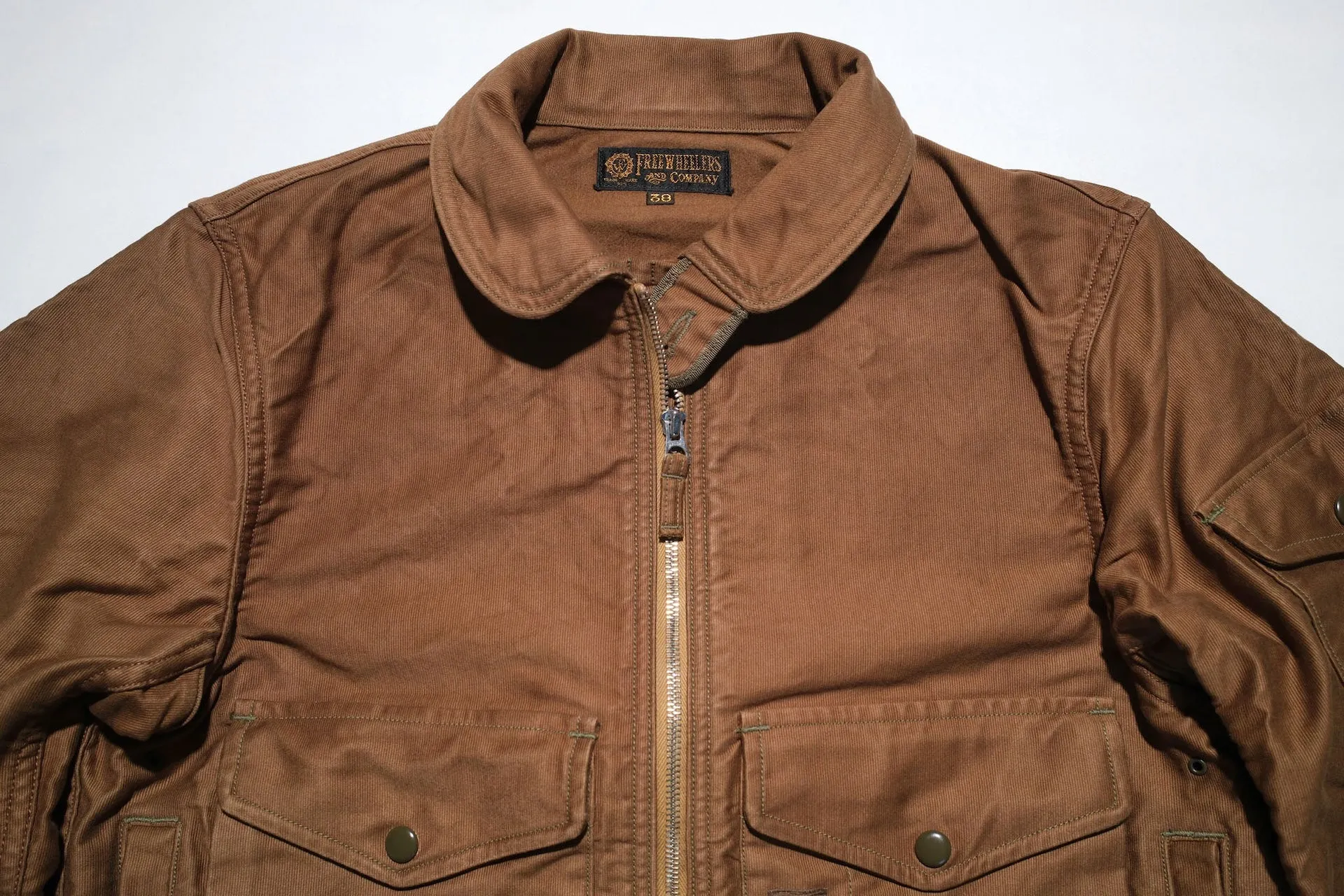 Freewheelers "S-8 Aviators" Summer Flying Jacket (Sepia Brown)