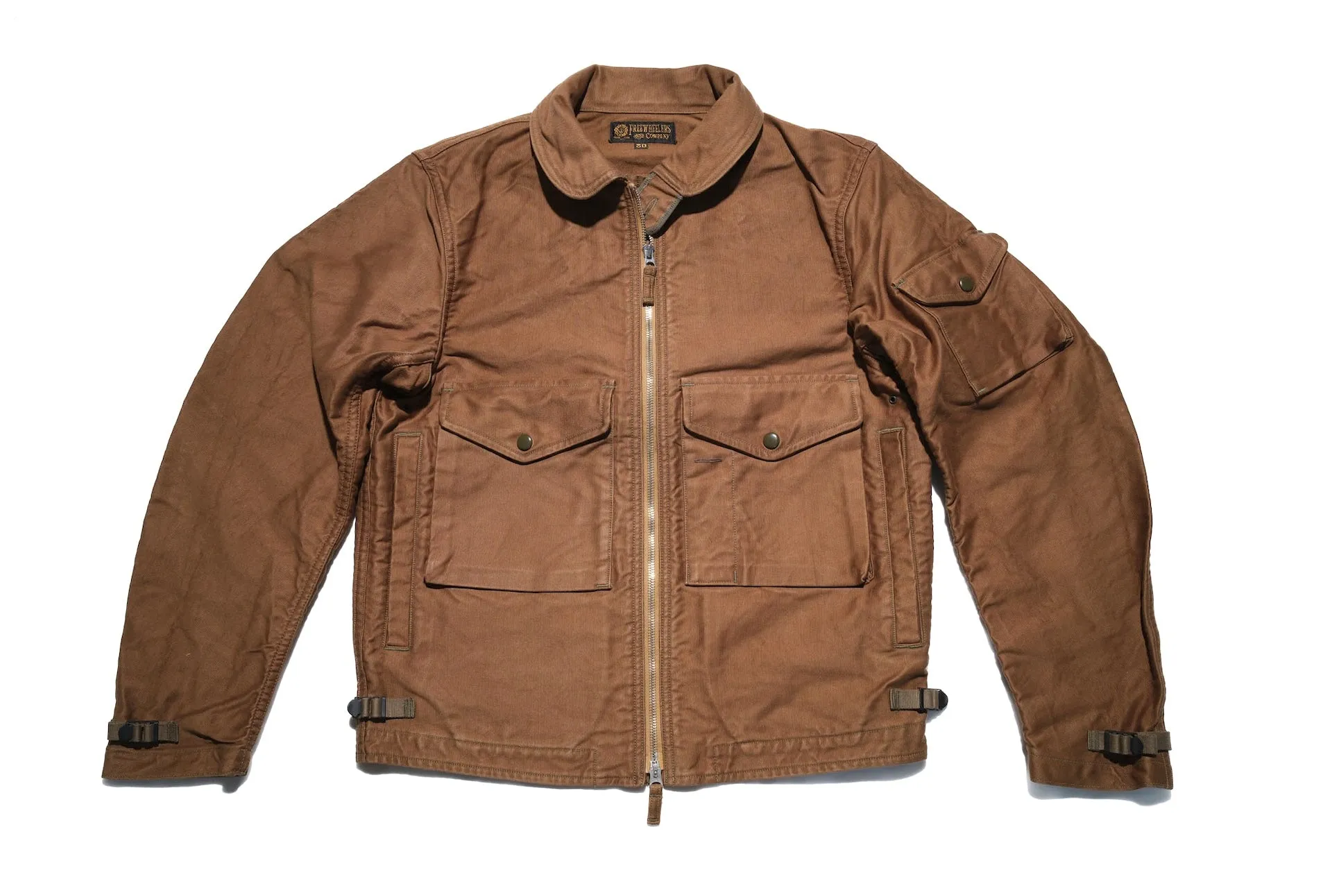 Freewheelers "S-8 Aviators" Summer Flying Jacket (Sepia Brown)