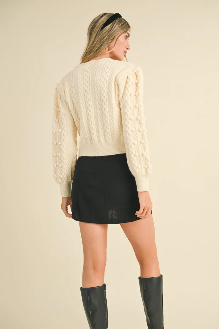 Front Bow Sweater Cardigan