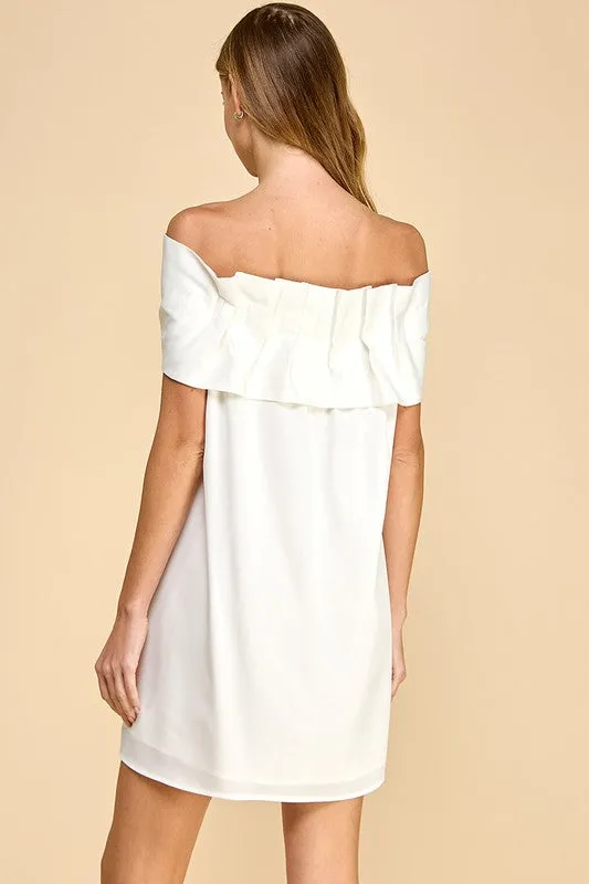 Front Statement Bow Off the Shoulder Dress