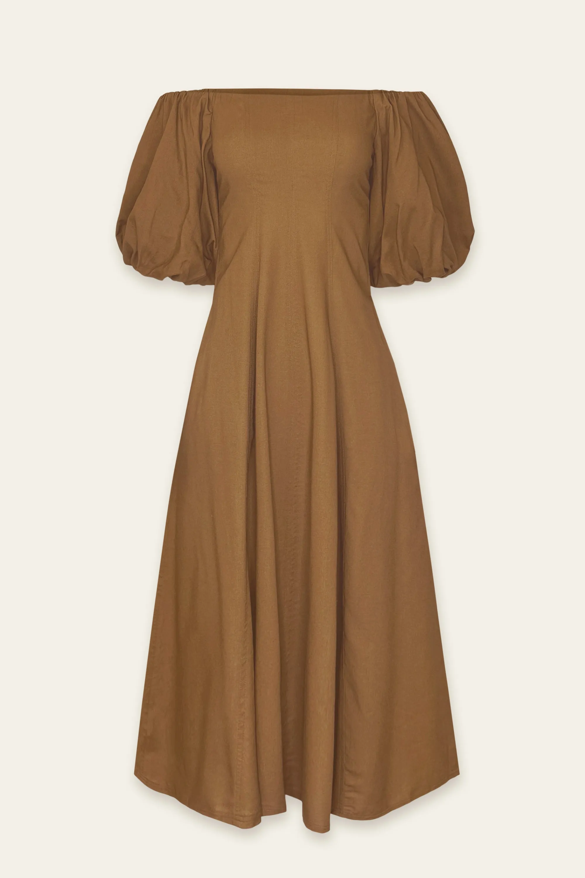 Gabriella Shoulder Puff Sleeve Midi Dress