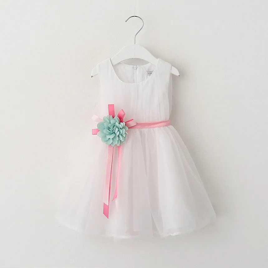 Girls Dress Summer Girl Flower Dress Baby Sleeveless Dresses Children Denim Dresses Kids Party Princess Clothes