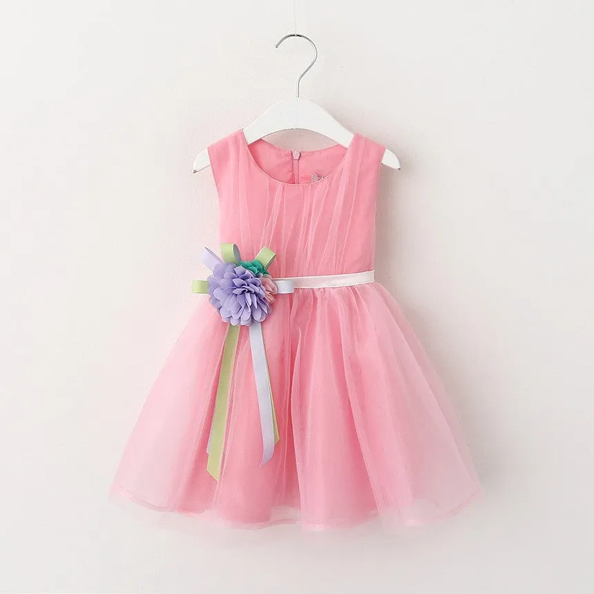 Girls Dress Summer Girl Flower Dress Baby Sleeveless Dresses Children Denim Dresses Kids Party Princess Clothes