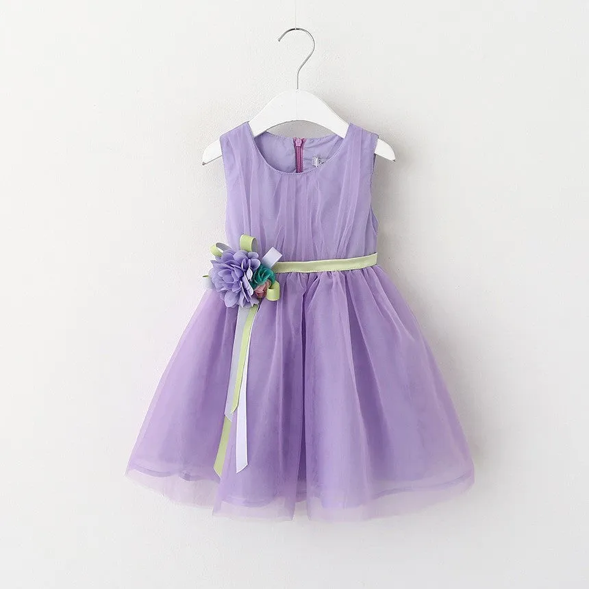 Girls Dress Summer Girl Flower Dress Baby Sleeveless Dresses Children Denim Dresses Kids Party Princess Clothes