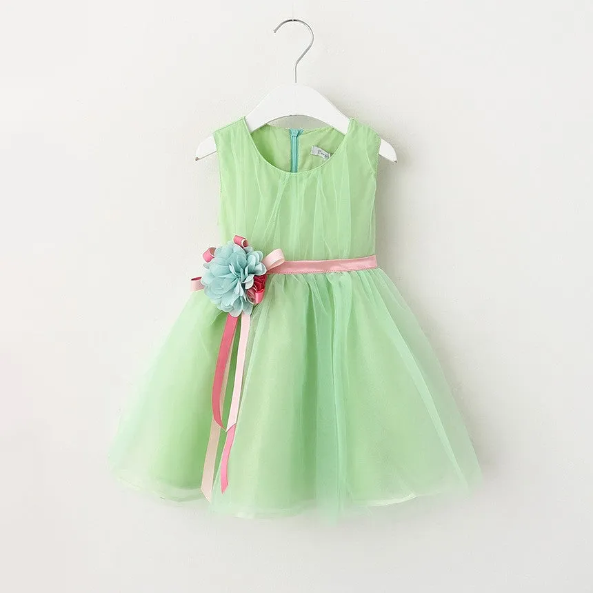 Girls Dress Summer Girl Flower Dress Baby Sleeveless Dresses Children Denim Dresses Kids Party Princess Clothes