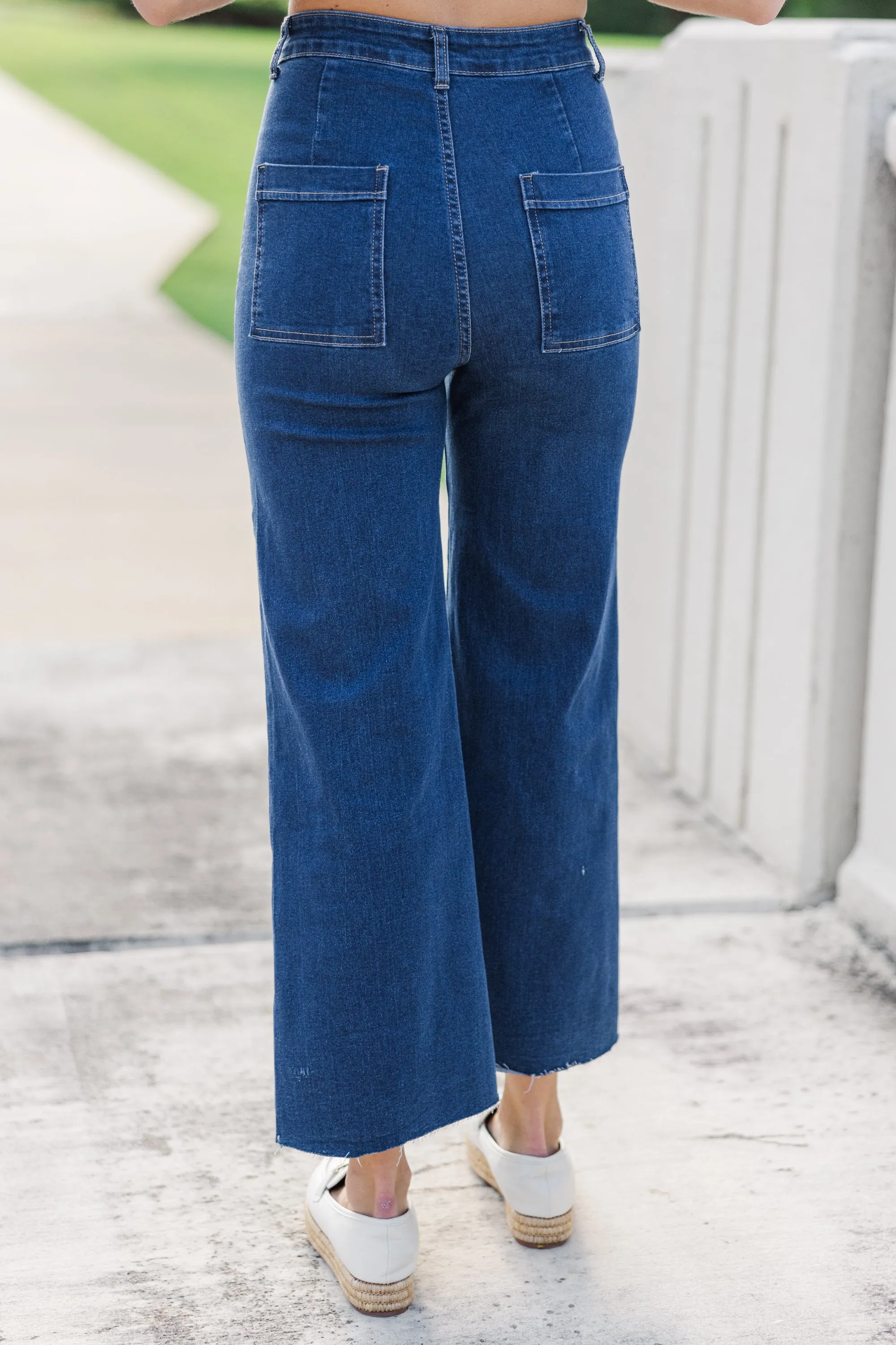 Going Strong Dark Denim Cropped Jeans