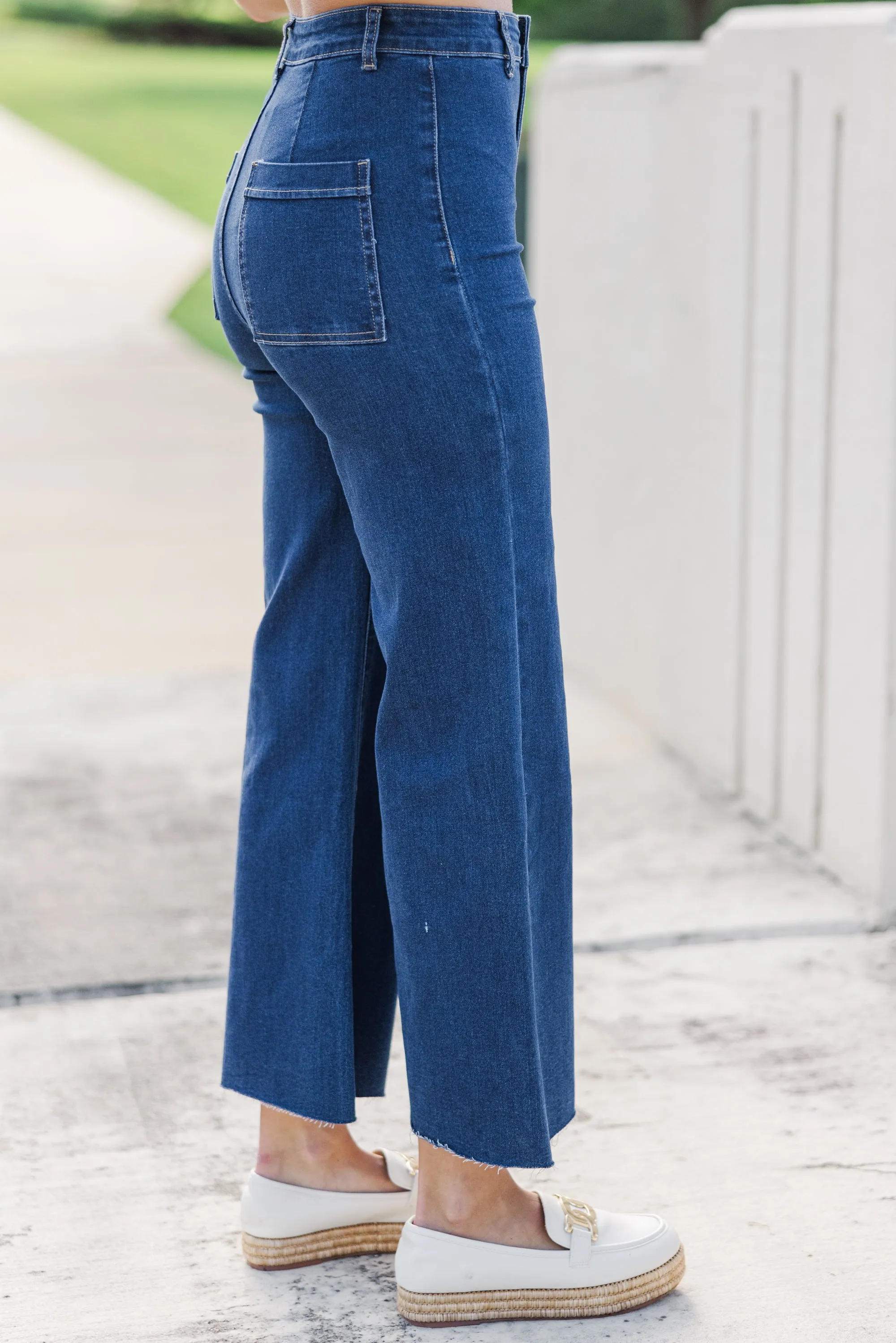 Going Strong Dark Denim Cropped Jeans