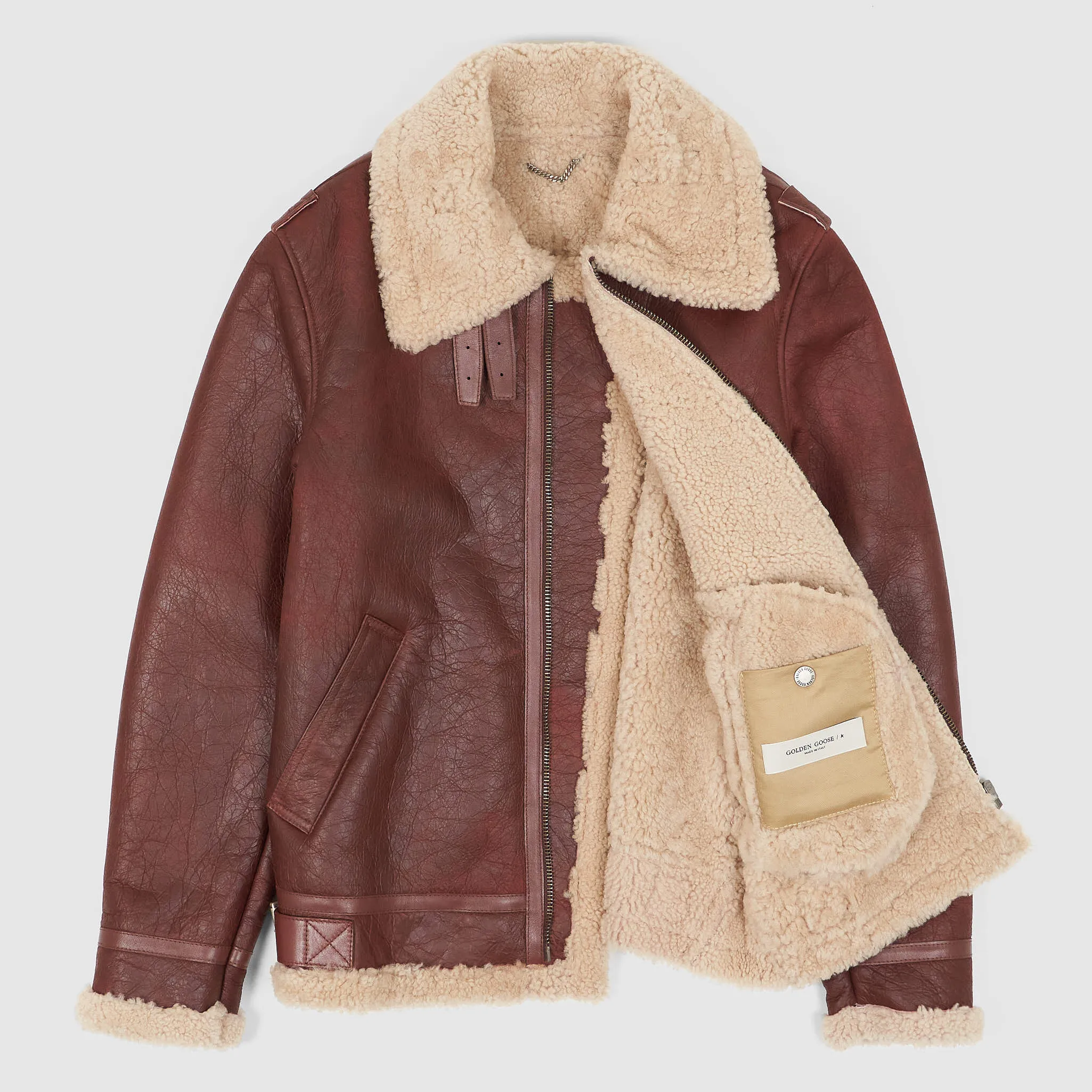 Golden Goose B-3 Shearling Leather Jacket