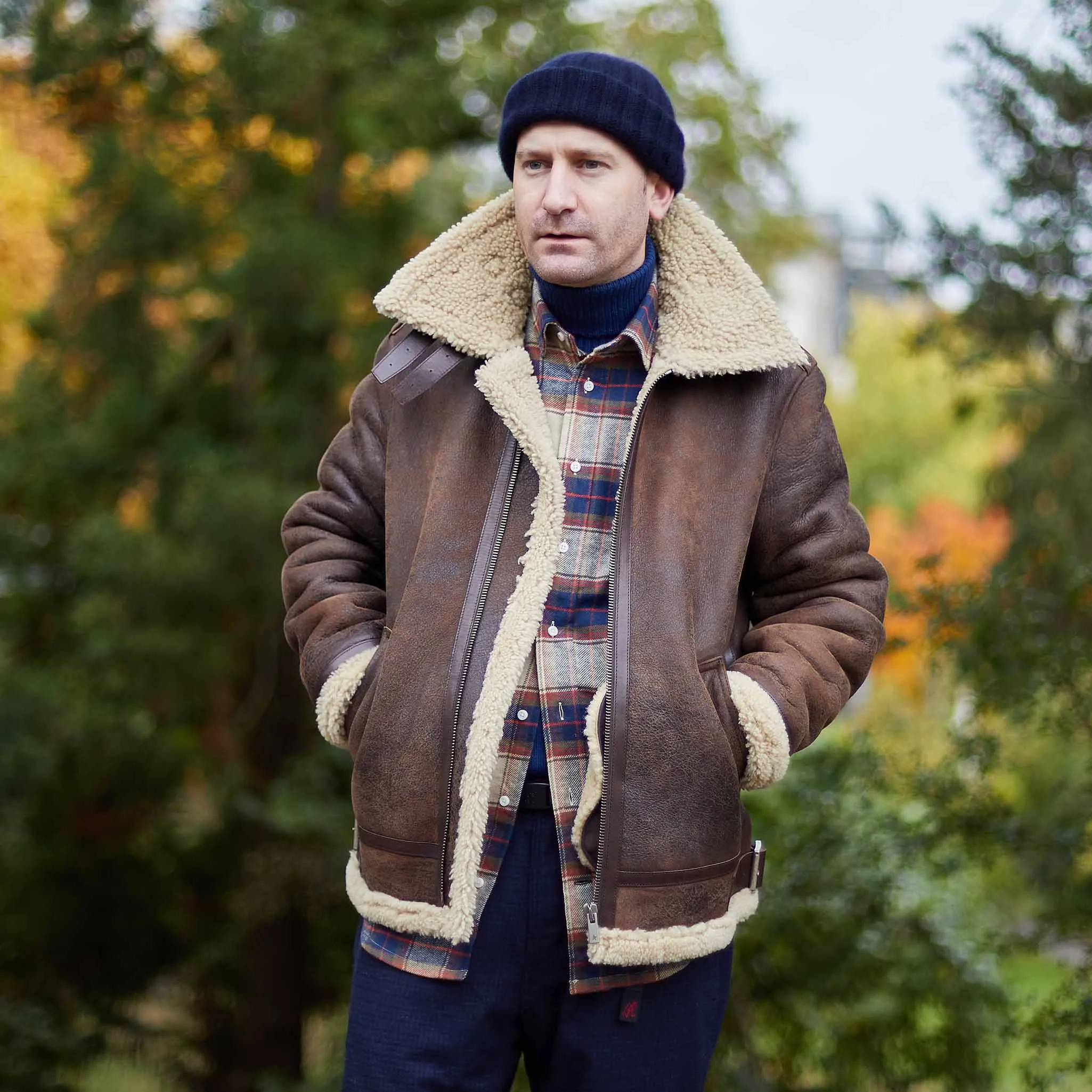 Golden Goose B-3 Shearling Leather Jacket