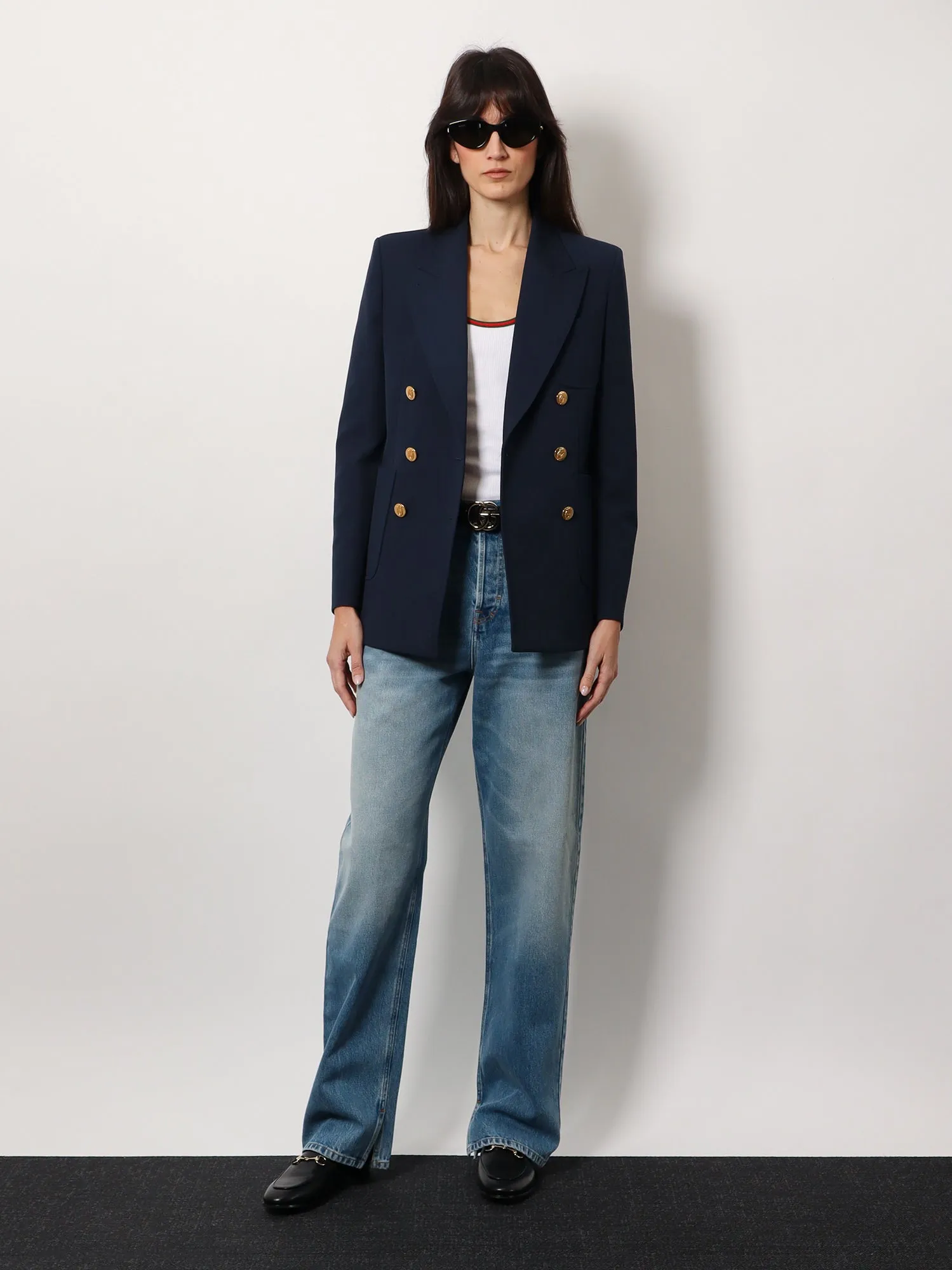 Gucci Cotton Blazer With Iconic Gucci Crest Buttons