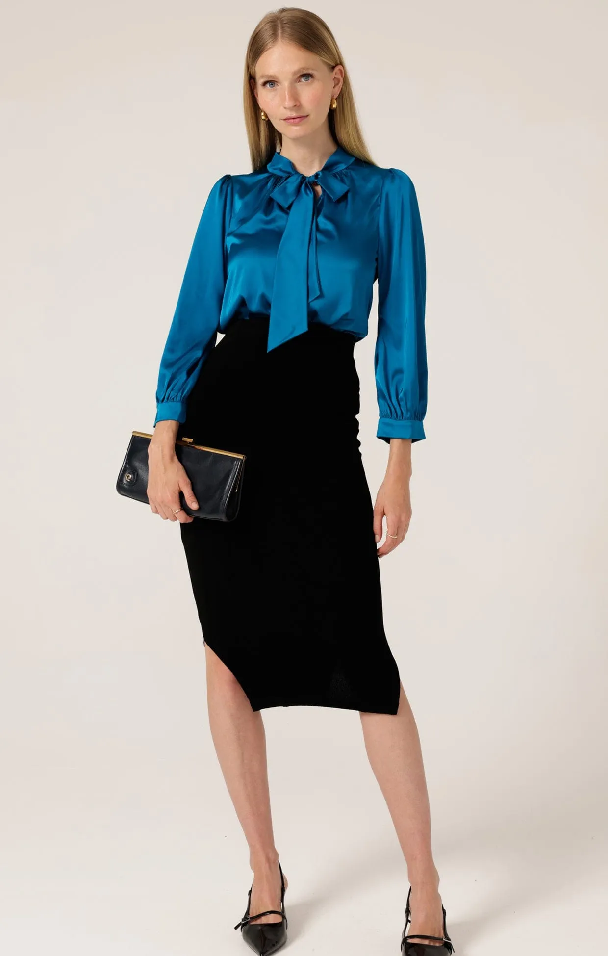 HATCHIE BLOUSE IN CERULEAN