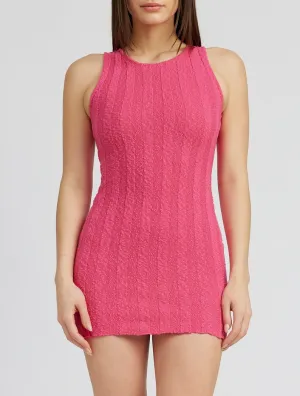 High Neck Fitted Mini Dress