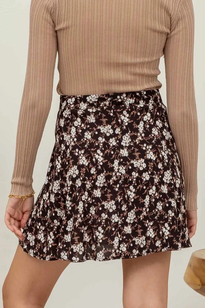 High Waisted Floral Skirt