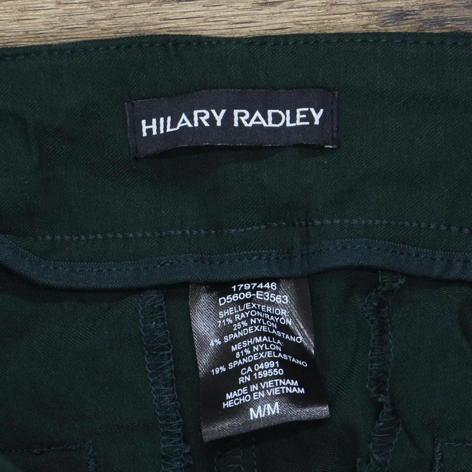 Hilary Radley Womens Ponte Pull-On Mid Rise Slim Leg Pants Emerald Green M