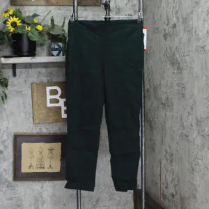 Hilary Radley Womens Ponte Pull-On Mid Rise Slim Leg Pants Emerald Green M