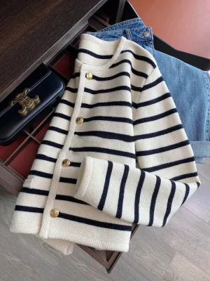 HOLLY | STRIPED CASUAL CARDIGAN