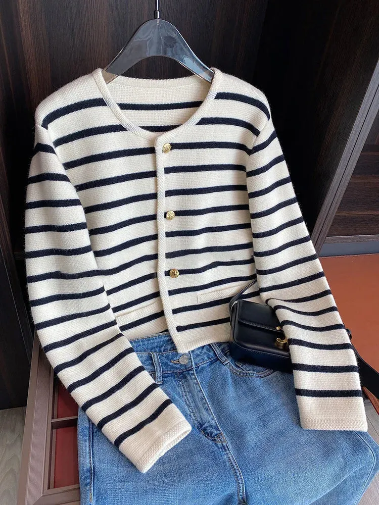 HOLLY | STRIPED CASUAL CARDIGAN