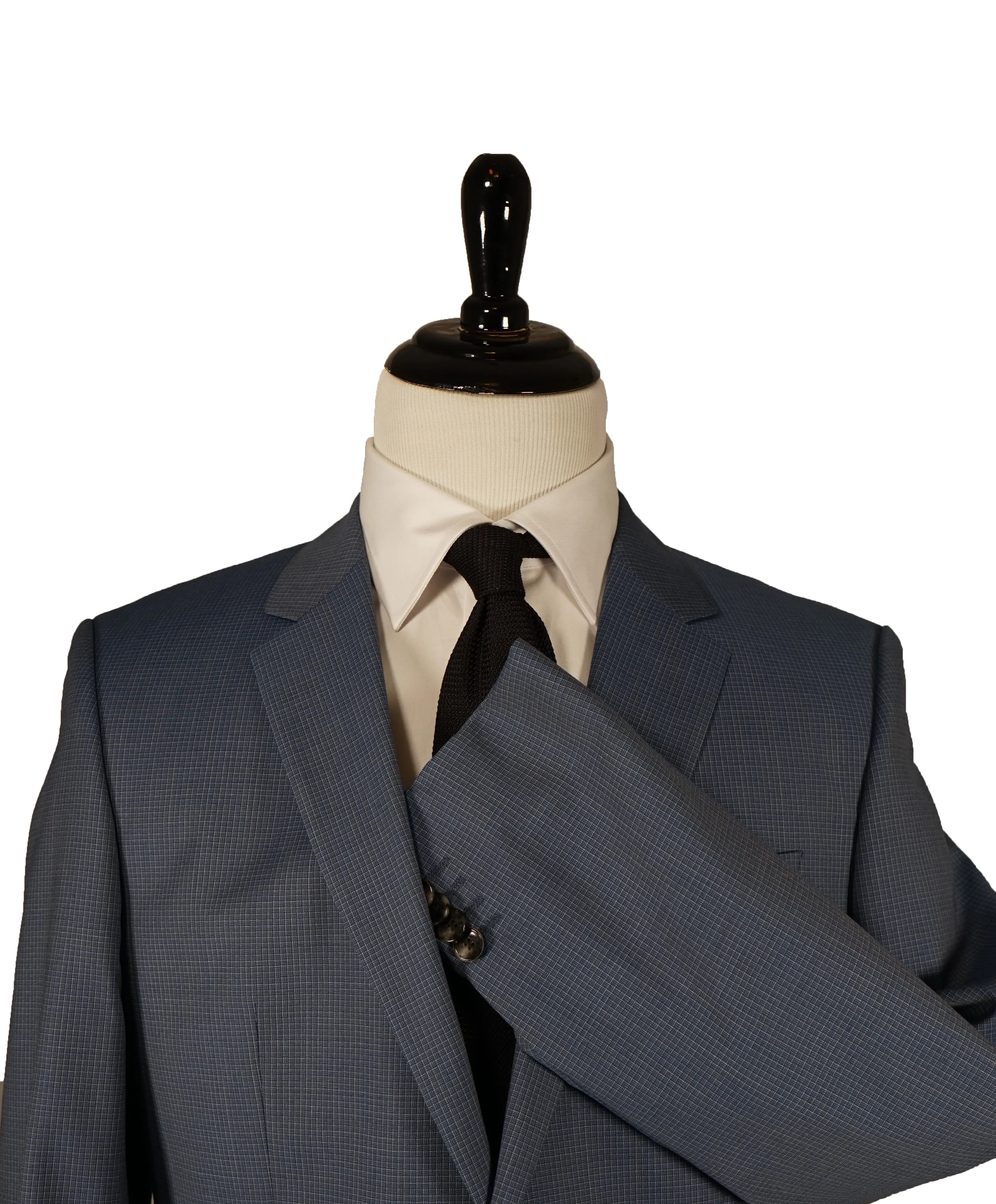 HUGO BOSS - Medium Blue Check Suit - 40R